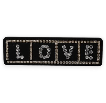Barrette LOVE noire et strass