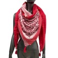 Foulard 4 faces nuances rouge