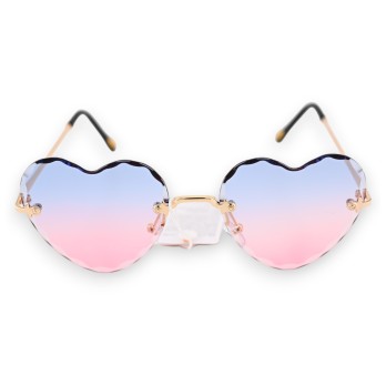 Lunettes vintage coeur rose et bleu