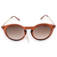 Lunettes ronde dorées plastique marron translucide