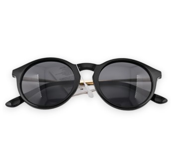 Lunettes ronde noire et dorée