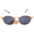 Lunettes ronde effet bois clair