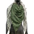 Foulard 4 faces étoiles nuance kaki