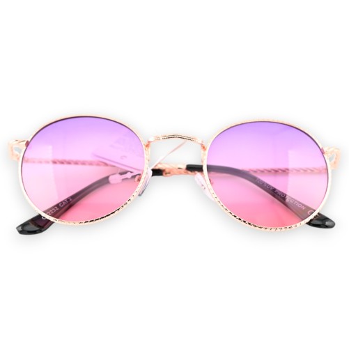 Lunettes fantaisie dorées nuances parme et rose