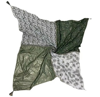 Foulard 4 faces étoiles nuance kaki