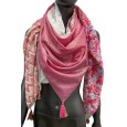 Foulard 4 faces nuance rose