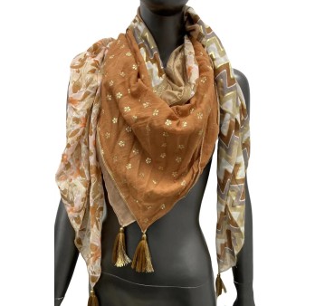 Foulard 4 faces dégradé de Camel