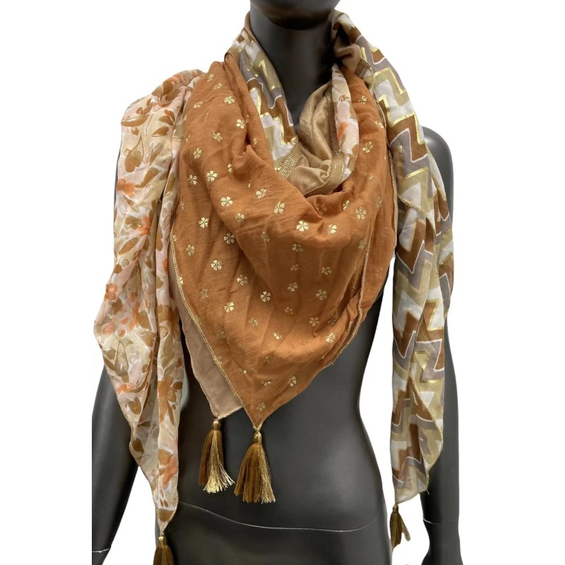 Foulard 4 faces dégradé de Camel