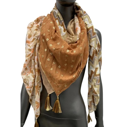 Foulard 4 faces dégradé de Camel