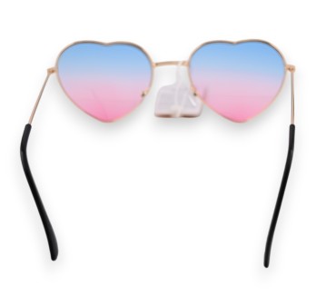 Lunettes coeur hippie bleu et rose