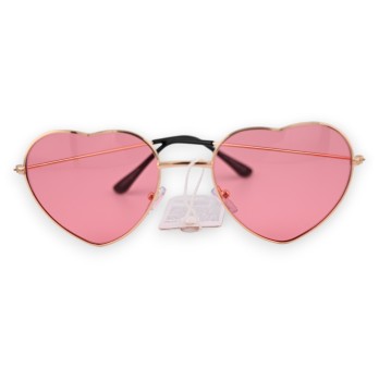 Lunettes coeur hippie rose