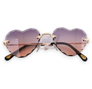 Lunettes coeur hippie nuances marron dégradé