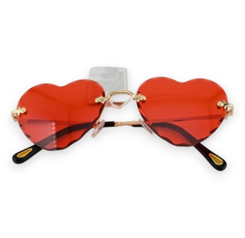 Lunettes coeur hippie rouge