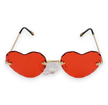 Lunettes coeur hippie rouge