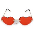 Lunettes coeur hippie rouge