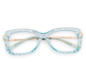 Lunettes bleu turquoise transparente