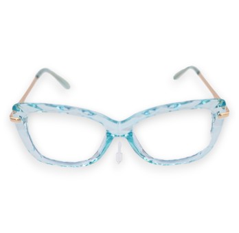 Lunettes bleu turquoise transparente