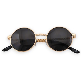 Lunettes ronde dorées et noires