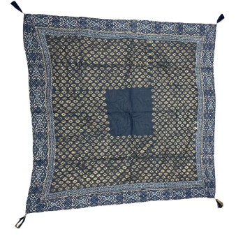 Foulard carré face unique nuance bleu