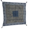 Foulard carré face unique nuance bleu
