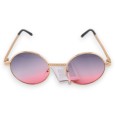 Lunettes rondes dégradées de gris et rose