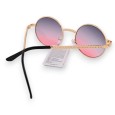 Lunettes rondes dégradées de gris et rose