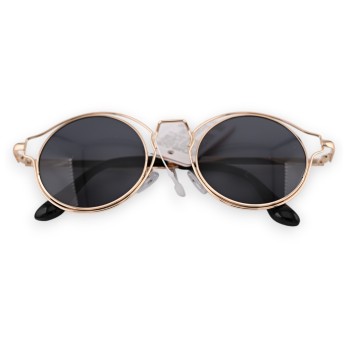 Lunettes ronde aux détails dorés