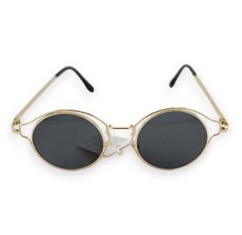 Lunettes ronde aux détails dorés