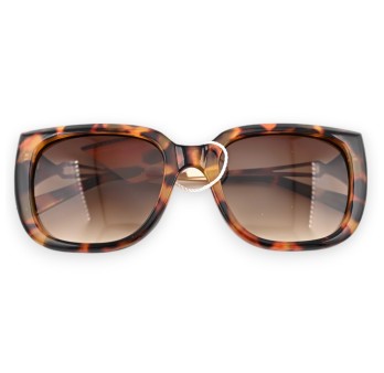 Lunettes léopard marron et doré grand modèle