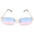 Lunettes fantaisie dorées aux nuances rose et bleu