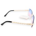 Lunettes fantaisie dorées aux nuances rose et bleu