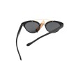 Lunettes ronde design noire barre transversale dorée