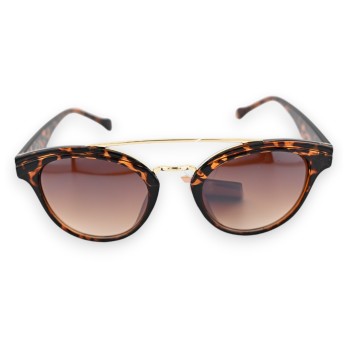 Lunettes design léopard marron barre transversale dorée