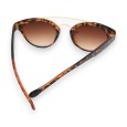 Lunettes design léopard marron barre transversale dorée
