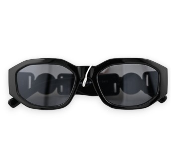 Lunettes rectangle noire branches bijoux dorés