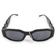 Lunettes rectangle noire branches bijoux dorés