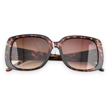Lunettes grand modèle léopard finitions dorées
