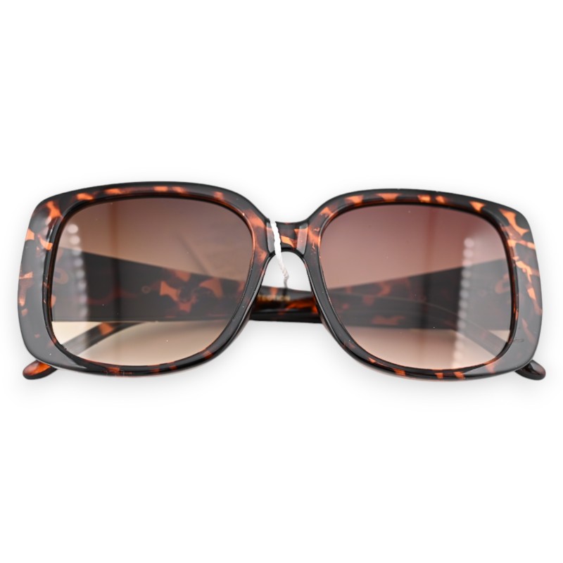 Lunettes grand modèle léopard finitions dorées