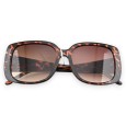 Lunettes grand modèle léopard finitions dorées