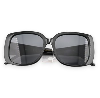 Lunettes grand modèle noire finitions dorées