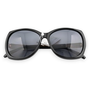 Lunettes noires grand modèle branches bijoux dorées