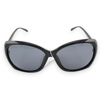 Lunettes noires grand modèle branches bijoux dorées