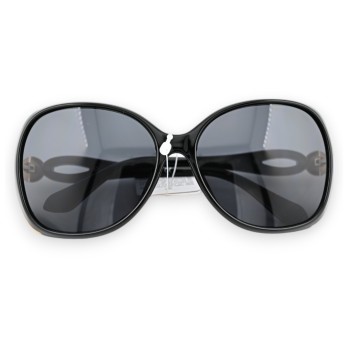 Lunettes grand modèle noire classique finitions dorées