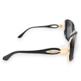Lunettes grand modèle noire classique finitions dorées