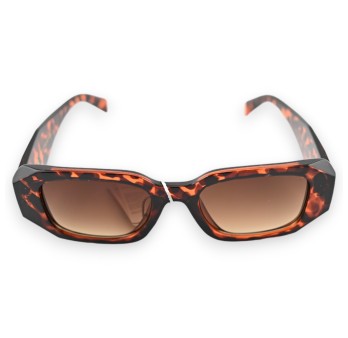 Lunettes rectangle classique léopard marron