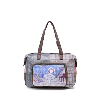 Sac à main thème danseuse nuance de bleu