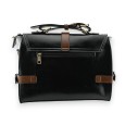 Sac cartable vintage grand format noir et camel