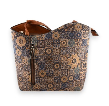 Sac liège 2 en 1 graphisme bleu