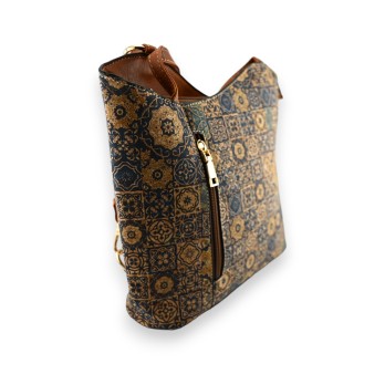 Sac liège 2 en 1 graphisme bleu
