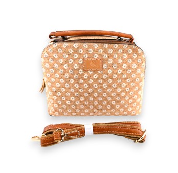 Sac liège carré motif marguerites